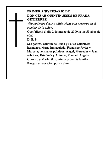 Don César Quintín Jesús de Prada Gutiérrez