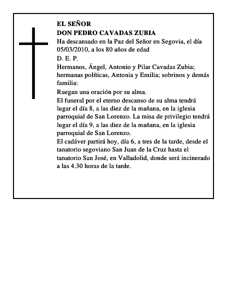Don Pedro Cavadas Zubia
