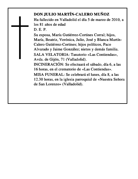 Don Julio Martín-Calero Muñoz
