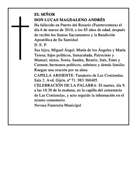 Don Lucas Magdaleno Andrés