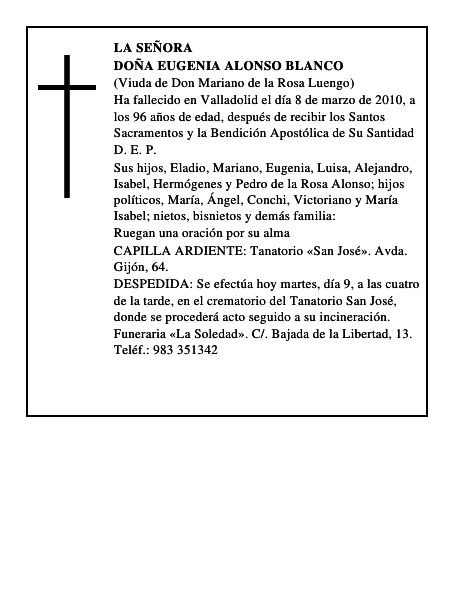 Doña Eugenia Alonso Blanco