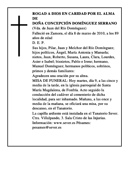Doña Concepción Domínguez Serrano