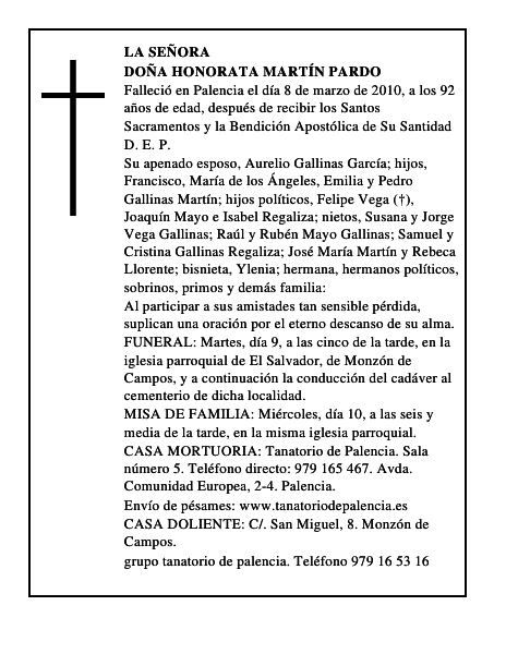 Doña Honorata Martín Pardo