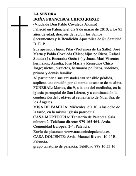 Doña Francisca Chico Jorge