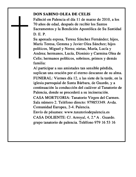 Don Sabino Olea de Celis