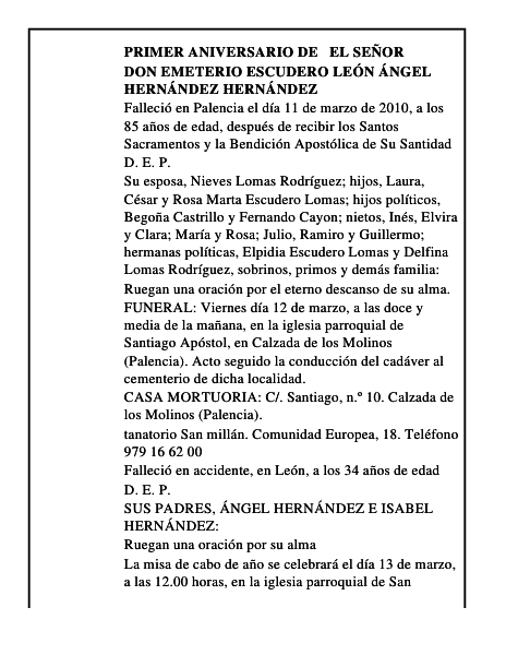 Don Emeterio Escudero León Ángel Hernández Hernández