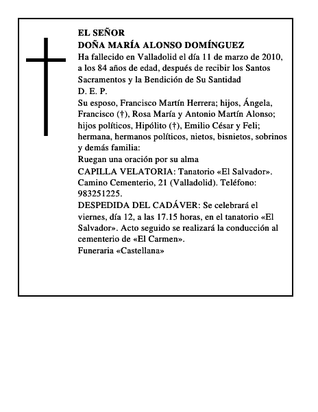 Doña María Alonso Domínguez