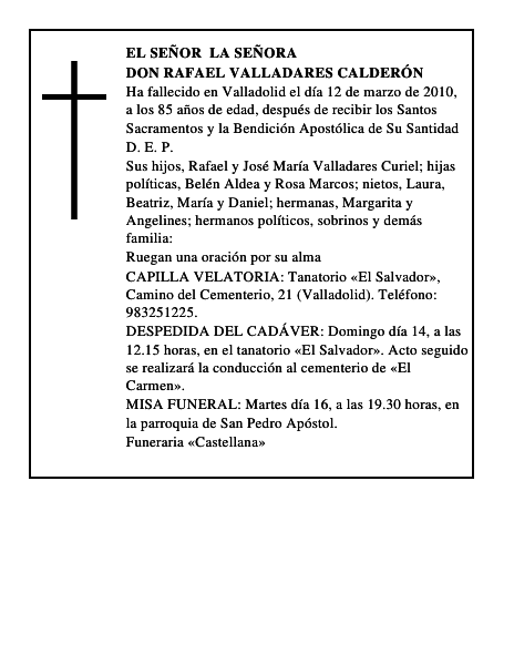Don Rafael Valladares Calderón