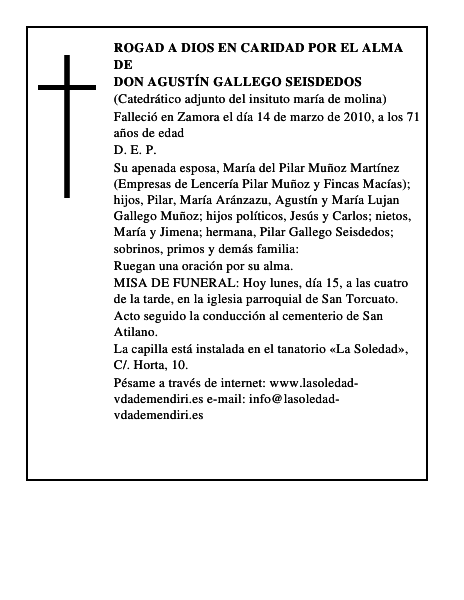 Don Agustín Gallego Seisdedos