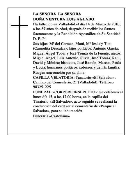 Doña Ventura Luis Aguado