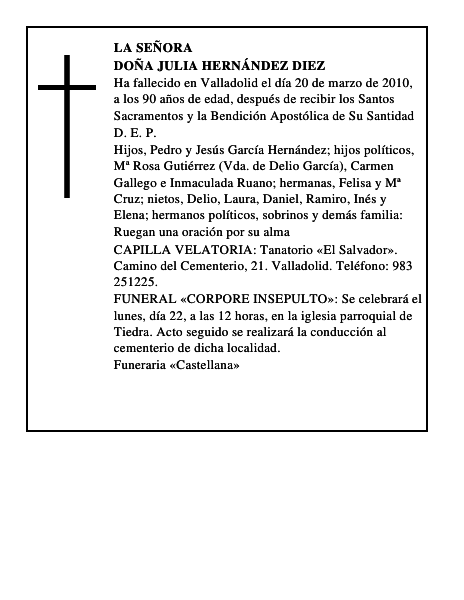 Doña Julia Hernández Diez