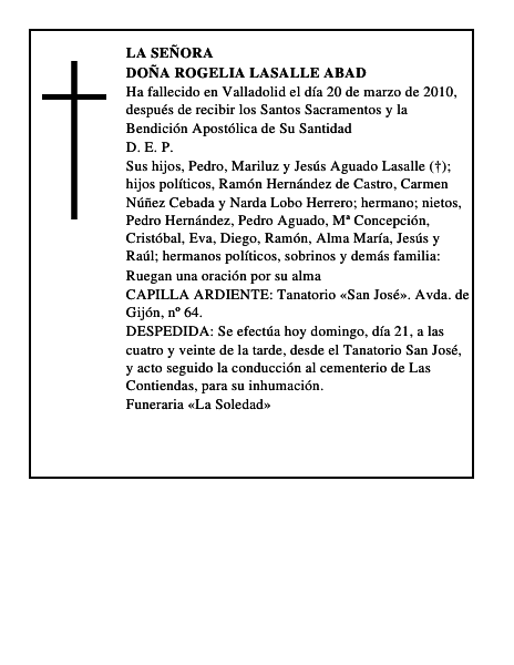 Doña Rogelia Lasalle Abad