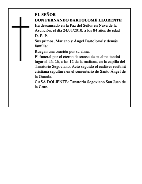 Don Fernando Bartolomé Llorente