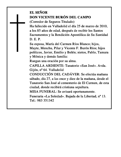 Don Vicente Burón del Campo