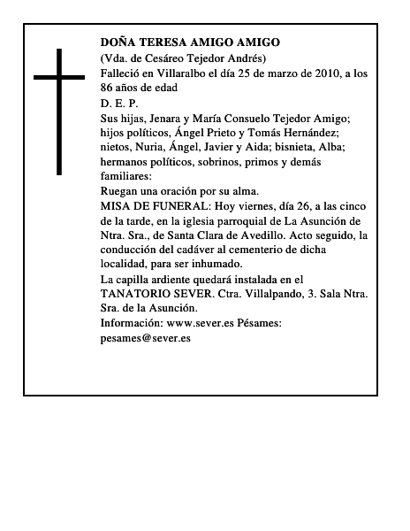 Doña Teresa Amigo Amigo