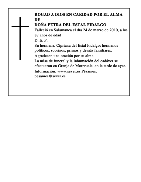 Doña Petra del Estal Fidalgo