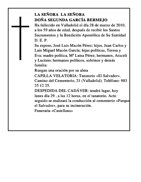 Doña Segunda García Bermejo