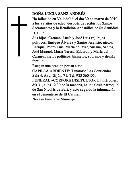 Doña Lucía Sanz Andrés