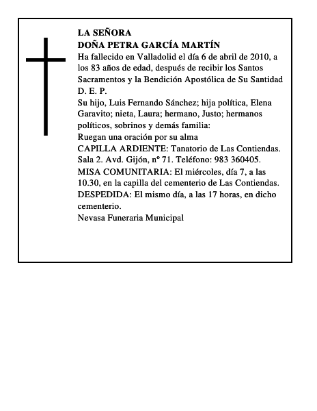 Doña Petra García Martín