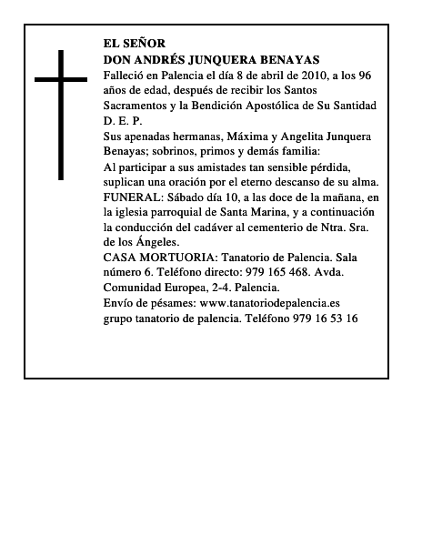 Don Andrés Junquera Benayas