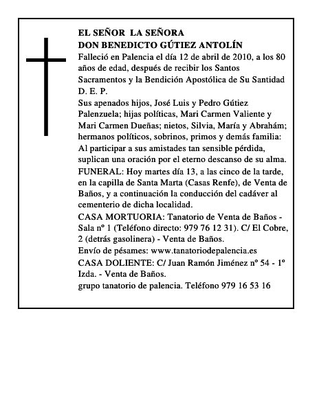 Don Benedicto Gútiez Antolín