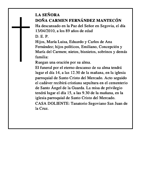 Doña Carmen Fernández Mantecón