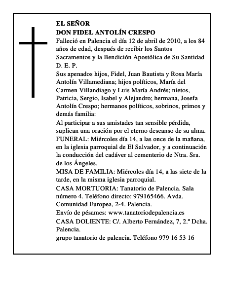 Don Fidel Antolín Crespo