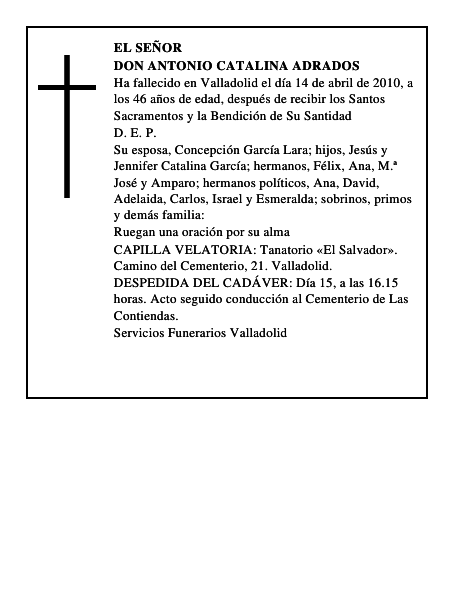 Don Antonio Catalina Adrados