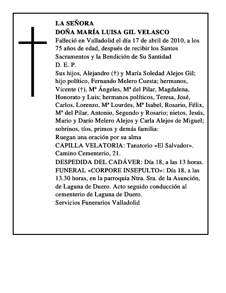 Doña María Luisa Gil Velasco
