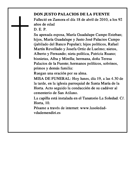 Don Justo Palacios de la Fuente
