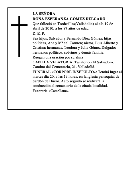 Doña Esperanza Gómez Delgado