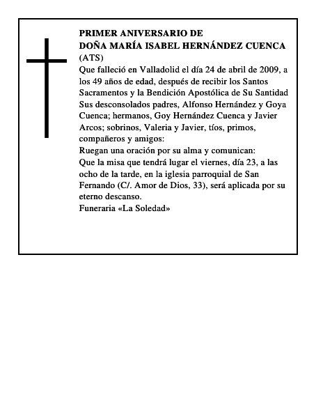 Doña María Isabel Hernández Cuenca