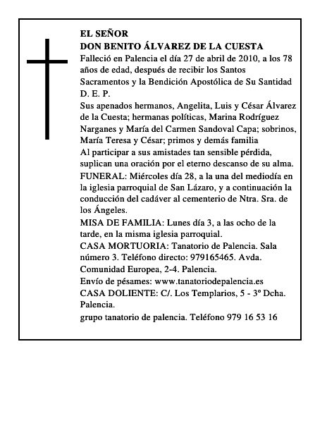 Don Benito Álvarez de la Cuesta