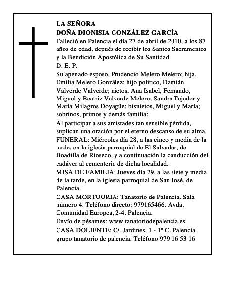Doña Dionisia González García