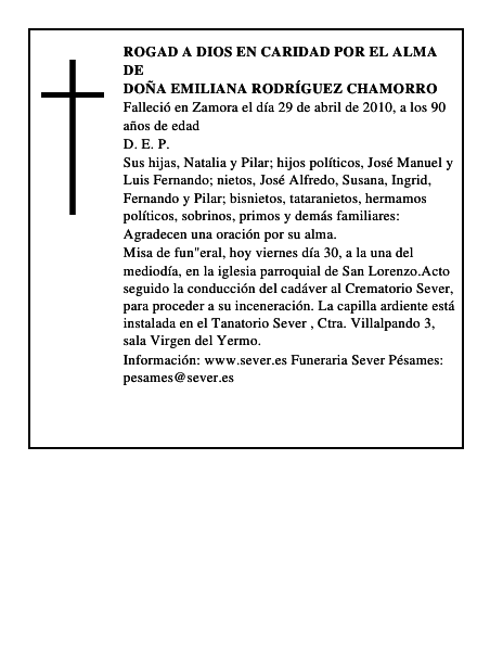 Doña Emiliana Rodríguez Chamorro