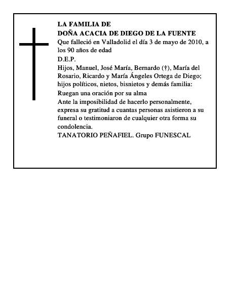 Doña Acacia de Diego de la Fuente