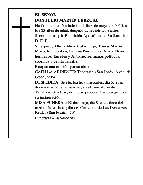 Don Julio Martín Berzosa