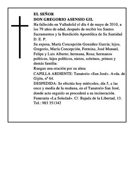 Don Gregorio Asensio Gil