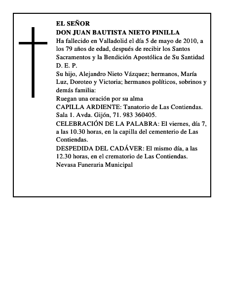 Don Juan Bautista Nieto Pinilla