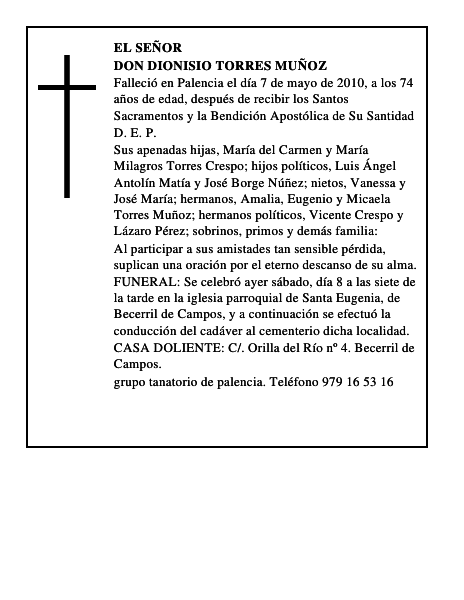 Don Dionisio Torres Muñoz