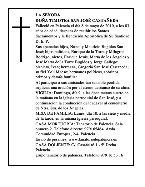 Doña Timotea San José Castañeda
