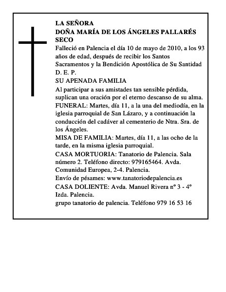 Doña María de los Ángeles Pallarés Seco