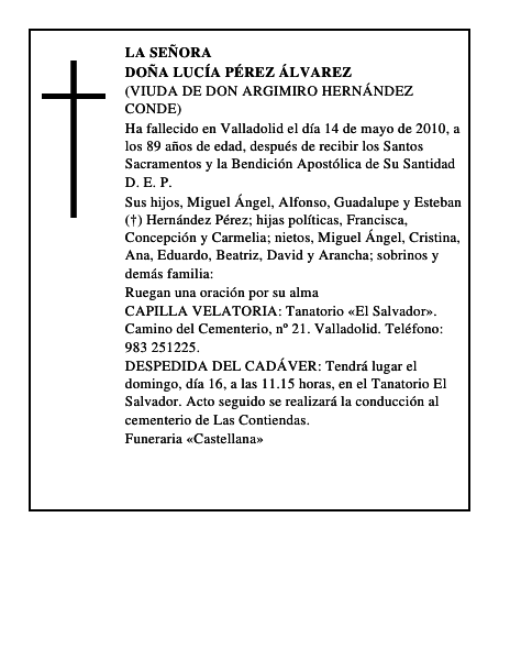Doña Lucía Pérez Álvarez