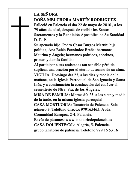 Doña Melchora Martín Rodríguez