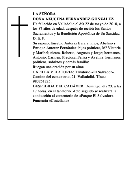 Doña Azucena Fernández González