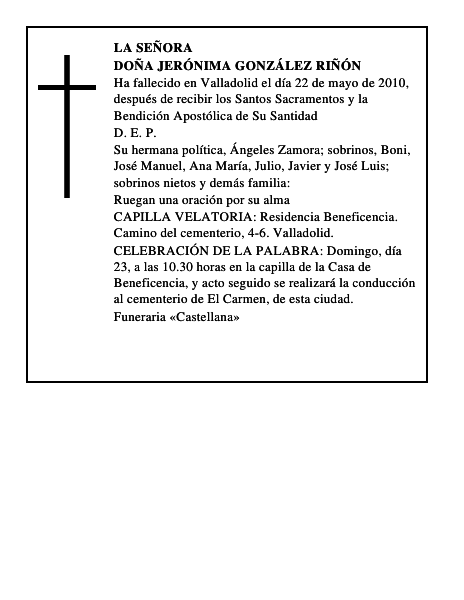 Doña Jerónima González Riñón