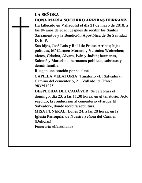 Doña María Socorro Arribas Herranz