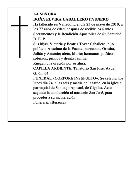 Doña Elvira Caballero Paunero