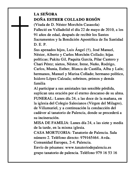 Doña Esther Collado Rosón
