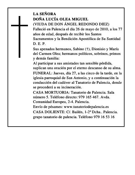 Doña Lucía Olea Miguel